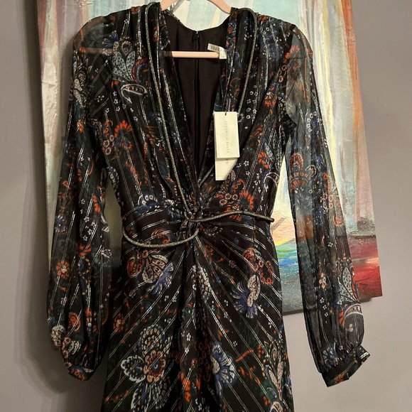 Veronica Beard Dresses & Skirts - Veronica Beard Black Floral Maxi Dress with Navy and Rust Accents